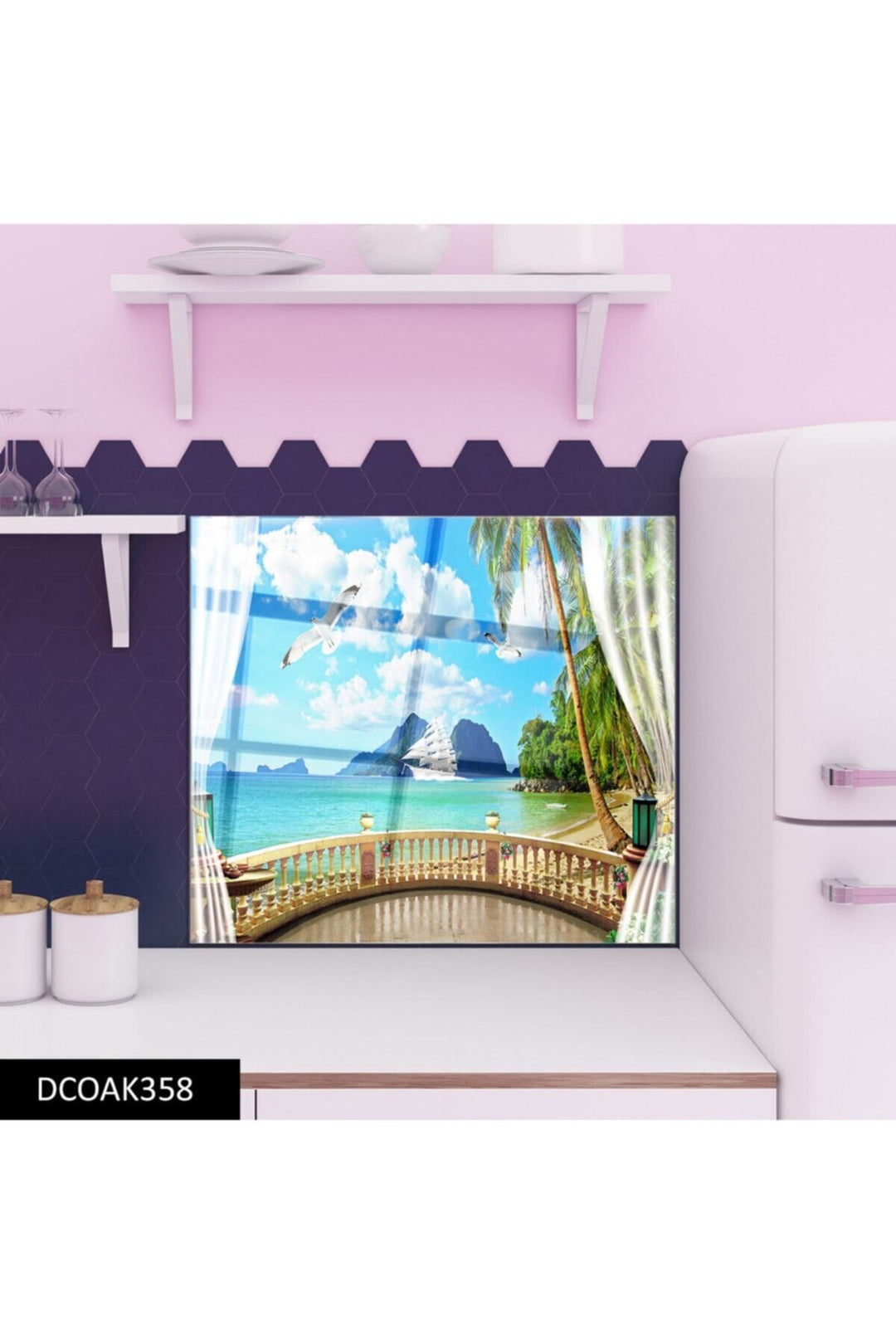 Cam Ocak Arkası Koruyucu Ankastre Arkası Koruyucu