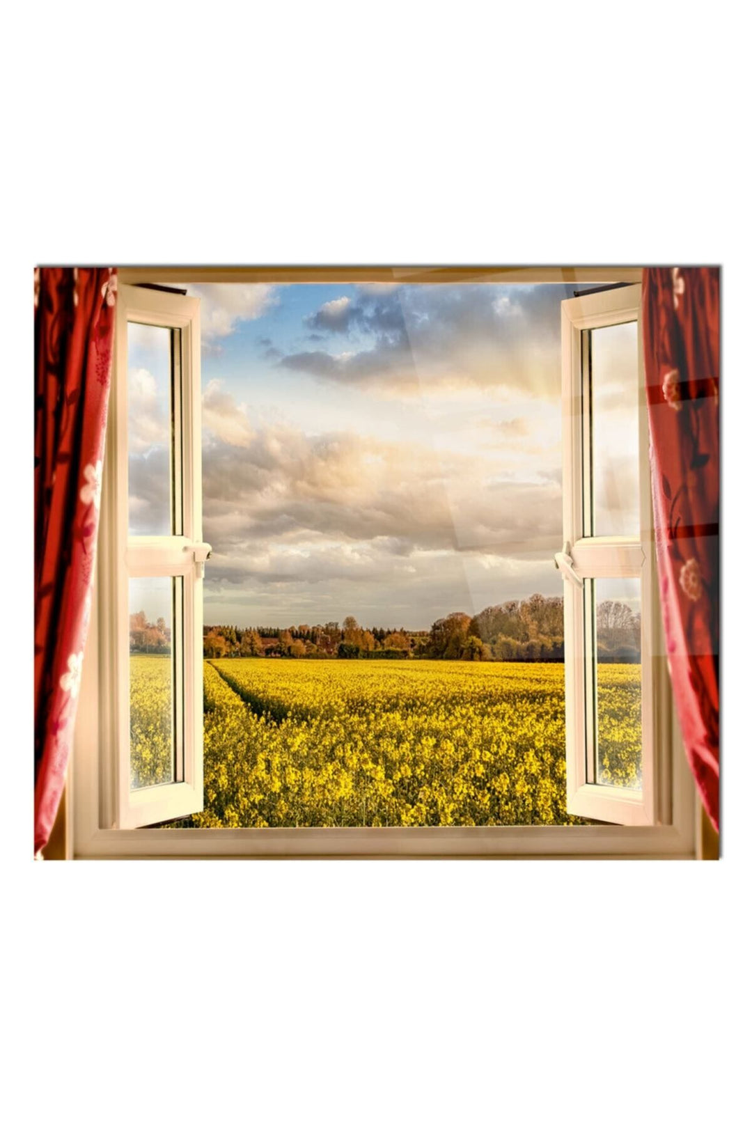 Cam Ocak Arkası Koruyucu Tezgah Ankastre Arkası Koruyucu Pencere Ve Doğa