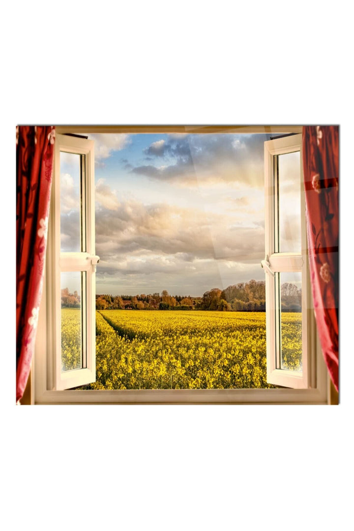 Cam Ocak Arkası Koruyucu Tezgah Ankastre Arkası Koruyucu Pencere Ve Doğa