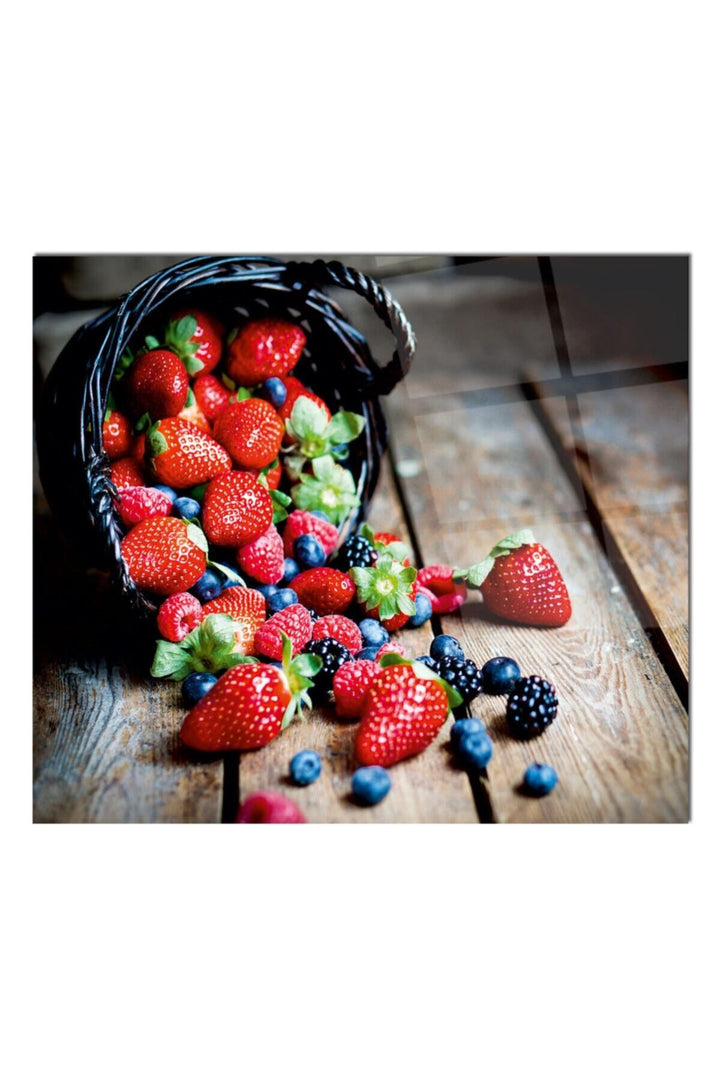 Cam Ocak Arkası Koruyucu Tezgah Ankastre Arkası Koruyucu Çilek