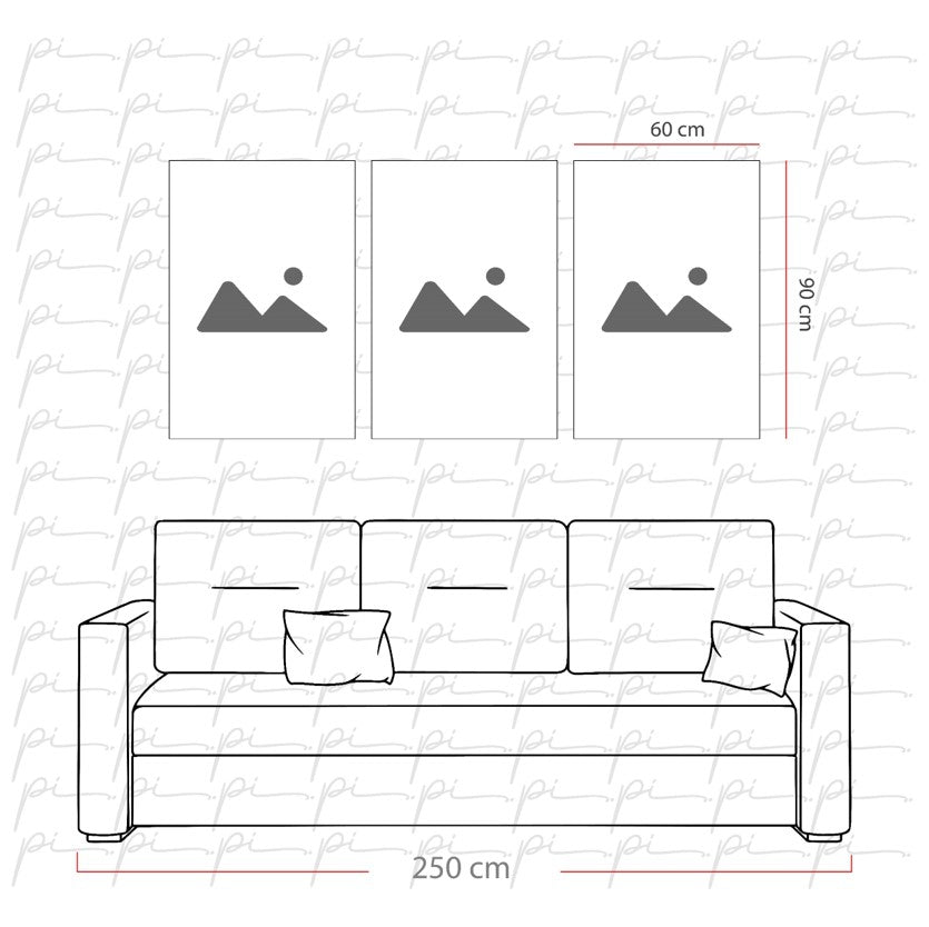 Mermer Desenler Triple Cam Tablo