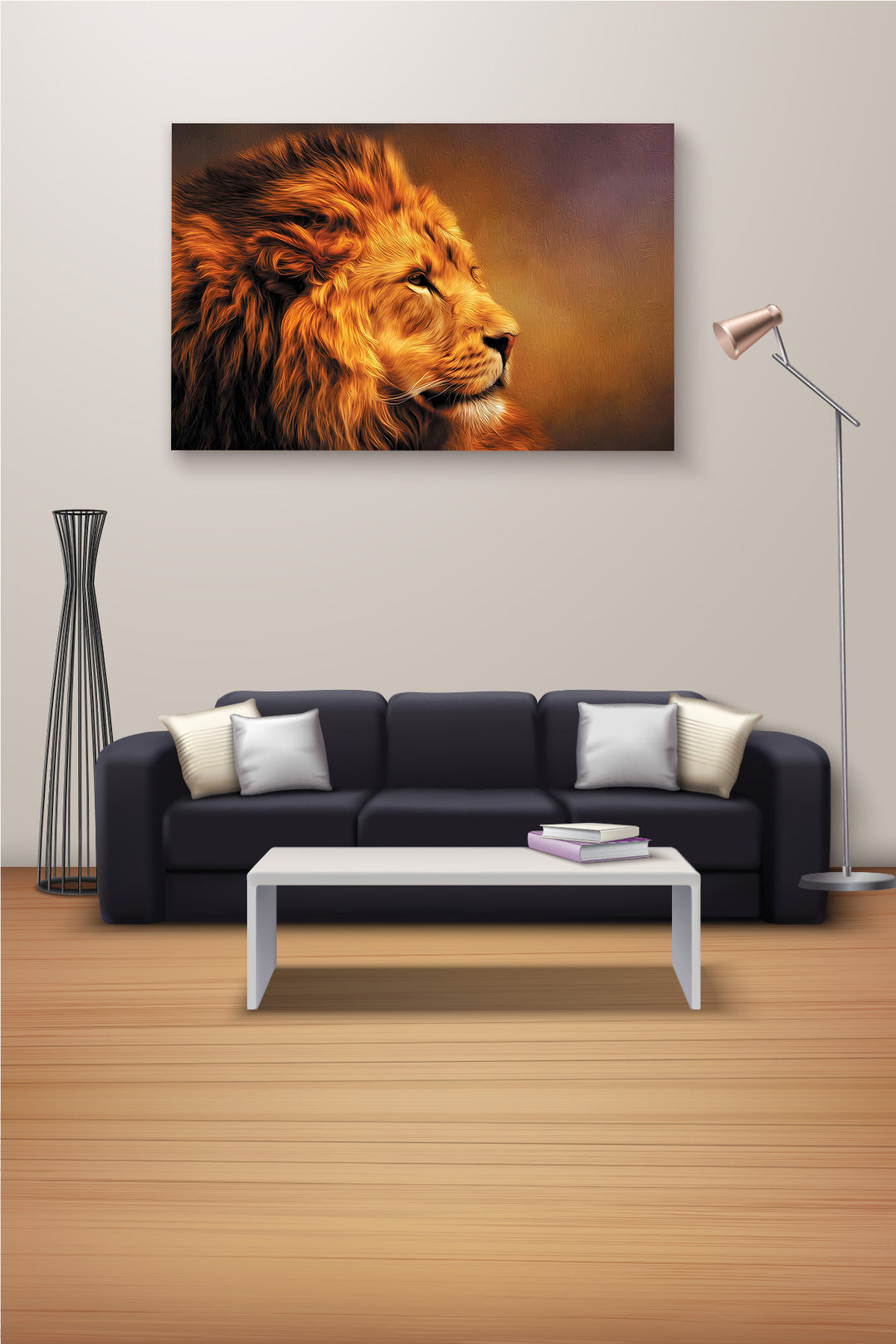 Aslan Hayvan Kanvas Tablo