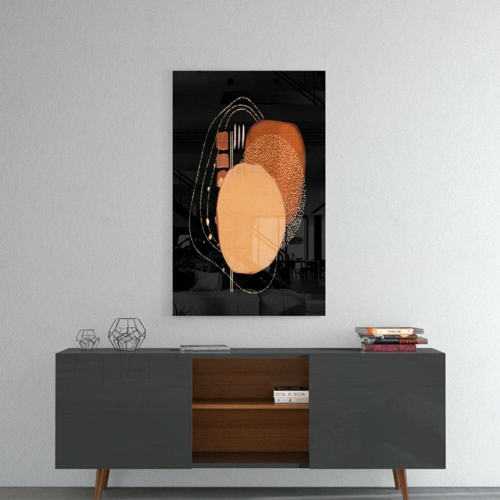 Abstract Siyah Cam Tablo