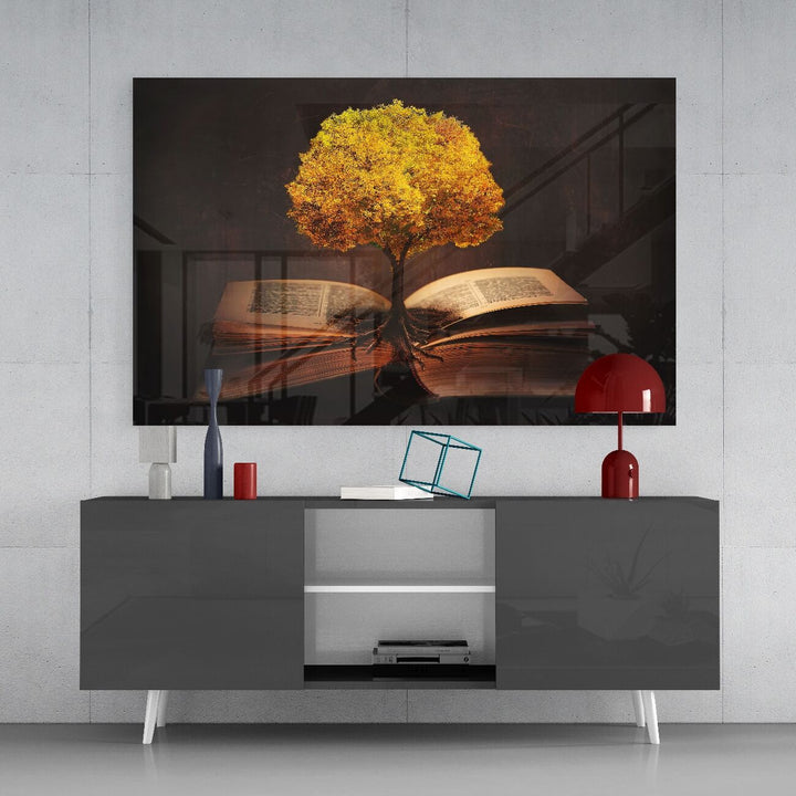 Aklımda Ağaç Cam Tablo
