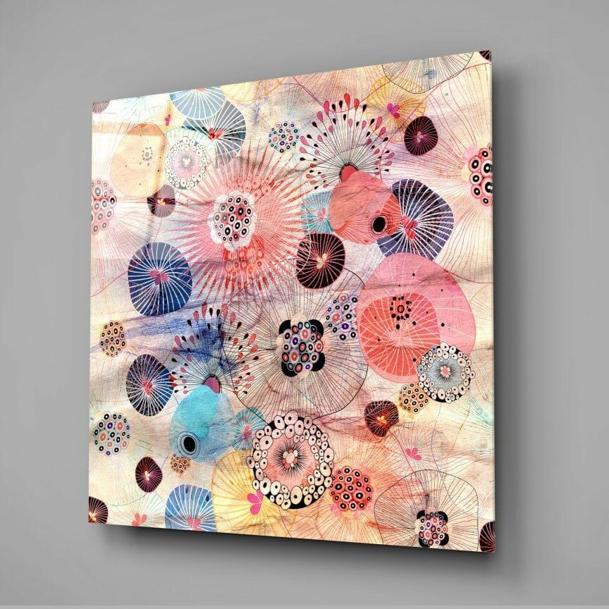 Alternatif Çiçekler Cam Tablo