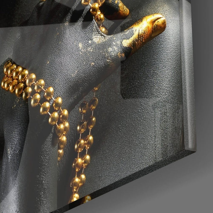 Altın Kadın Cam Tablo