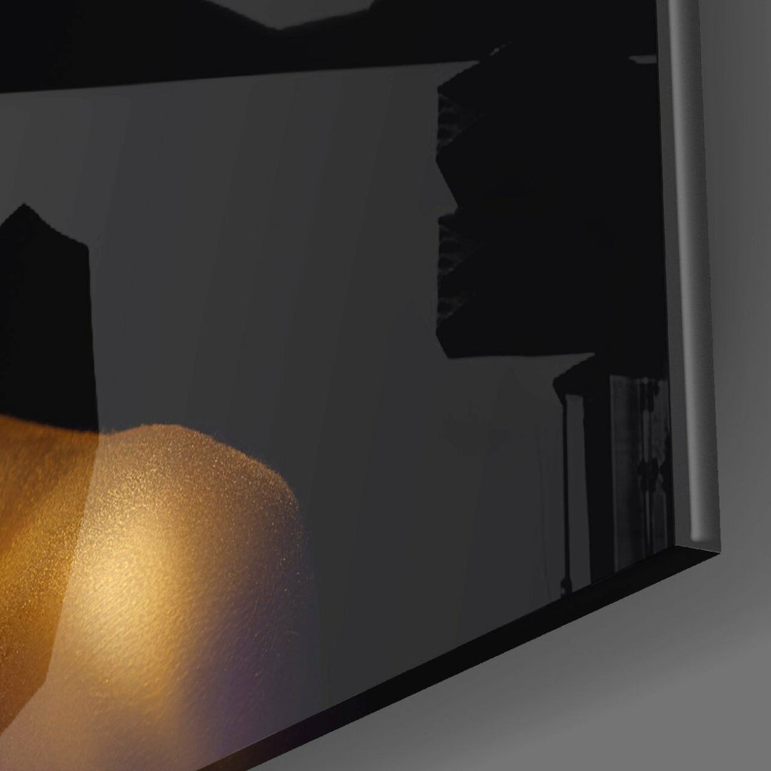 Altın Kadın Cam Tablo