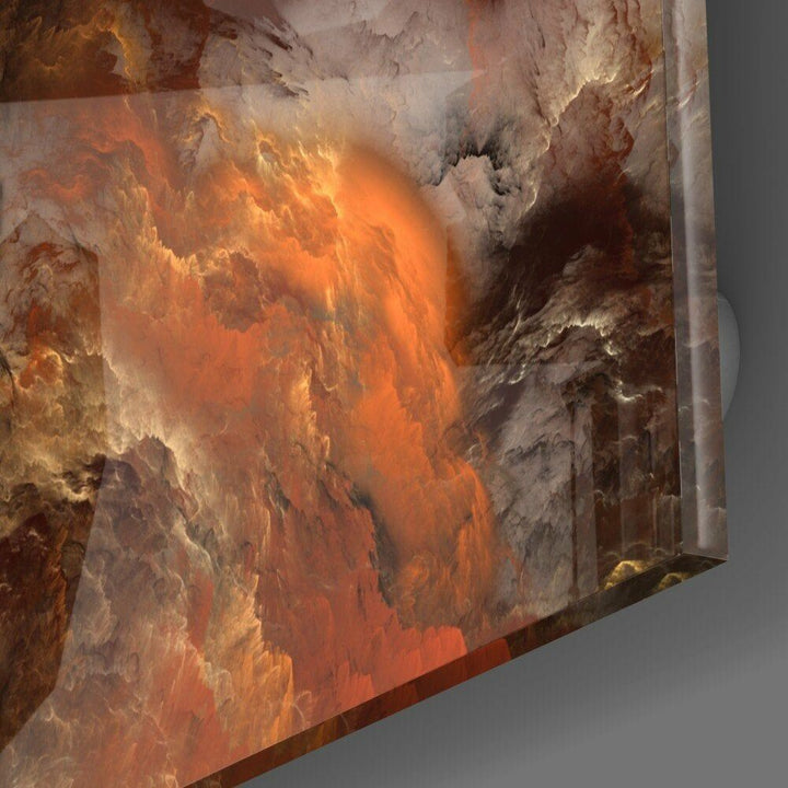 Altın Kaos Soyut Cam Tablo