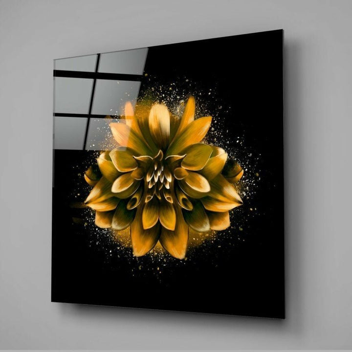 Altın Lotus Cam Tablo