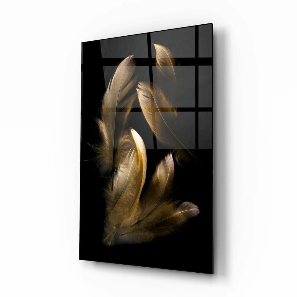Altın Tüy Cam Tablo