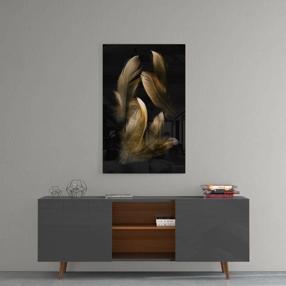 Altın Tüy Cam Tablo
