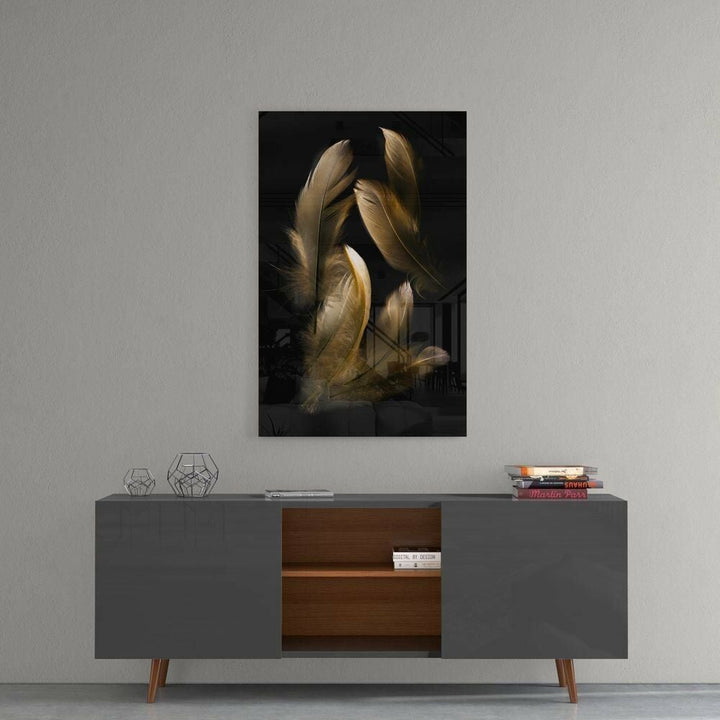Altın Tüy Cam Tablo