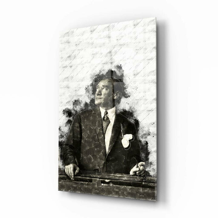 Atatürk Portre Cam Tablo