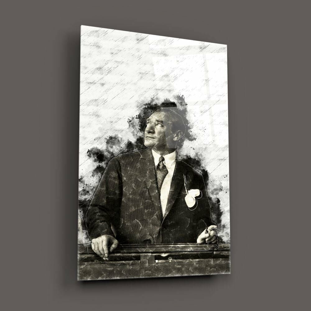 Atatürk Portre Cam Tablo