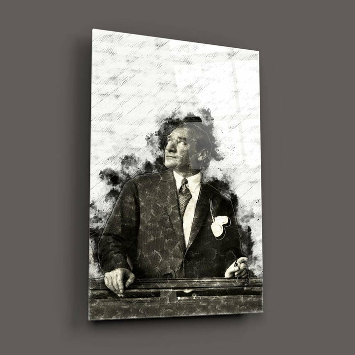 Atatürk Portre Cam Tablo