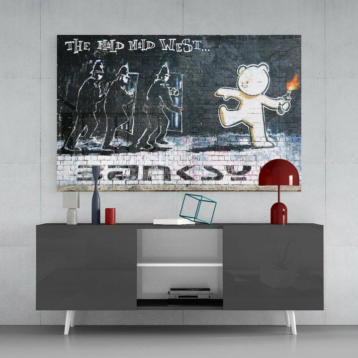 Ayıcığın Direnişi Cam Tablo