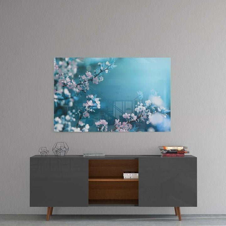 Bahar Çiçekleri Cam Tablo