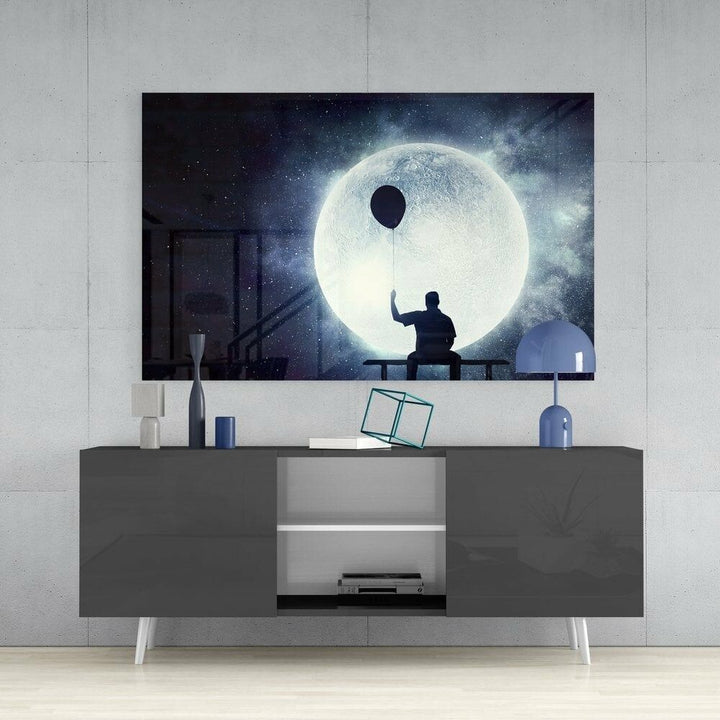 Balon Düşünceler Cam Tablo