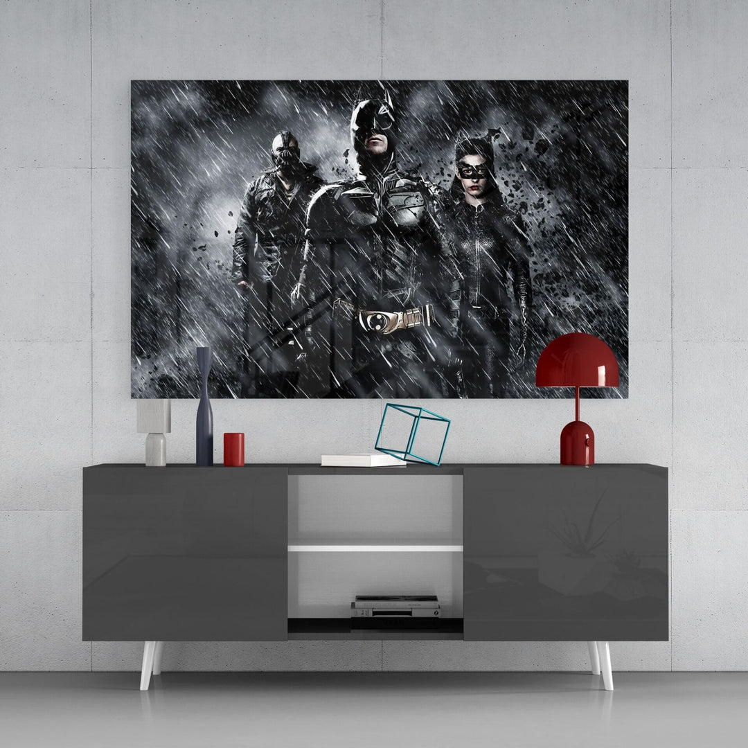 Batman, Catwomen Ve Bane Cam Tablo
