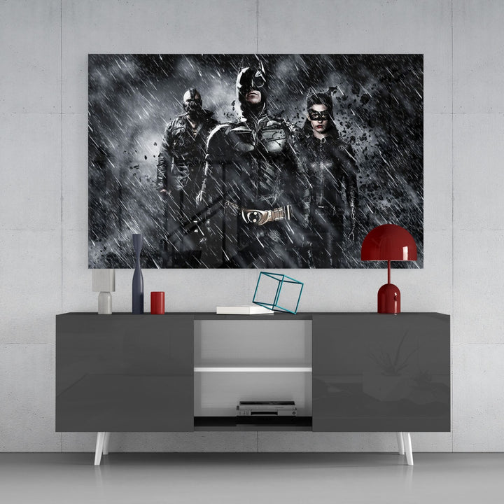 Batman, Catwomen Ve Bane Cam Tablo