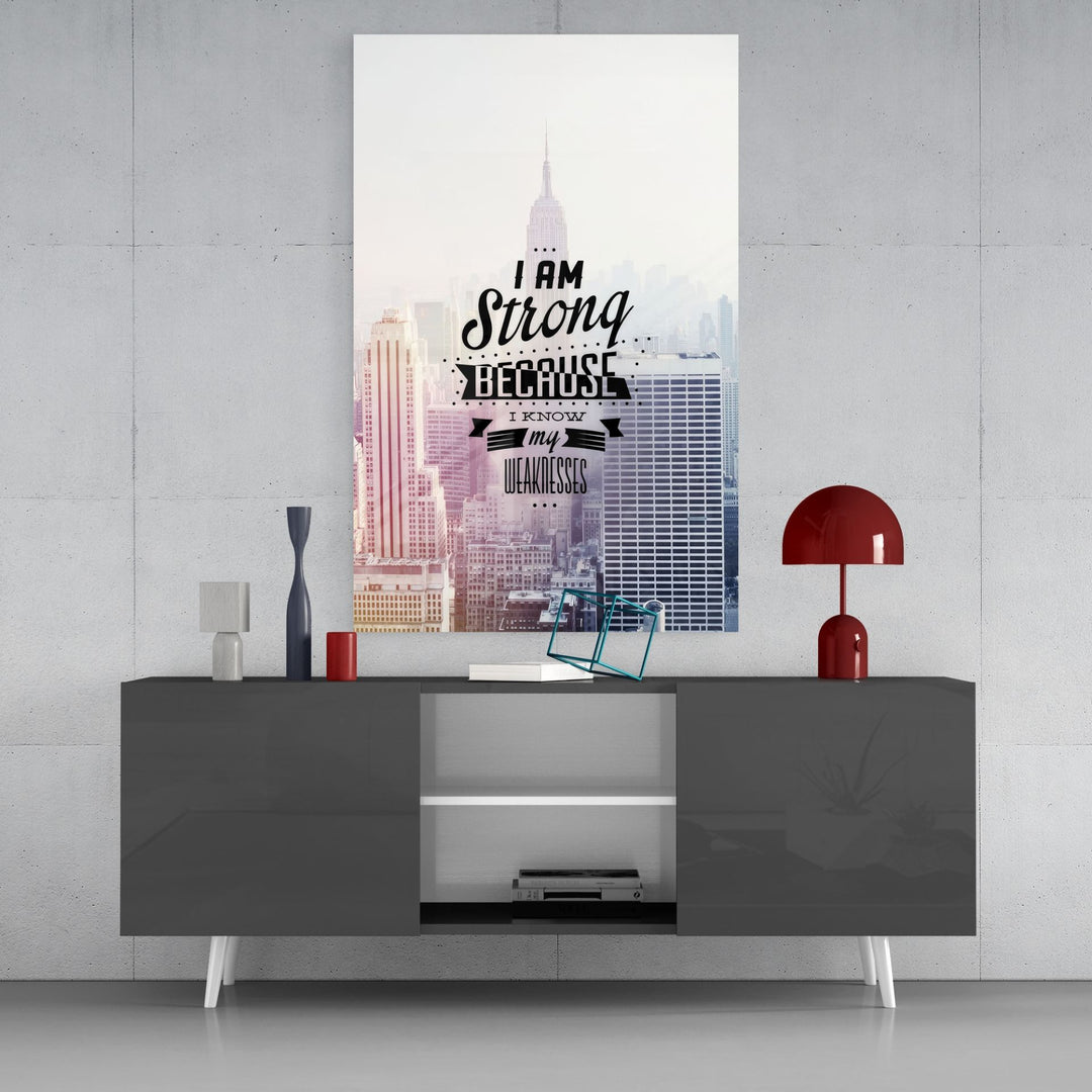 Ben Güçlüyüm Cam Tablo