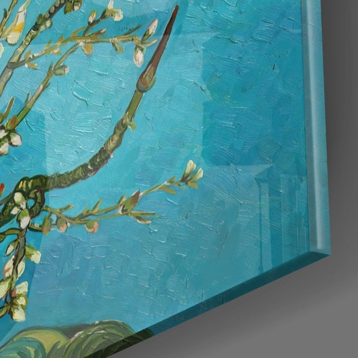 Beyaz Çiçekler Cam Tablo