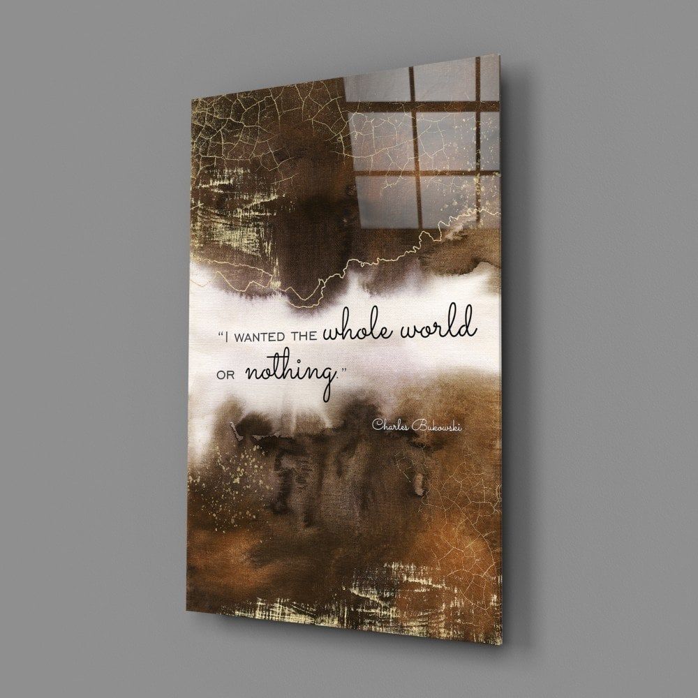 Bukowski Sözler Cam Tablo