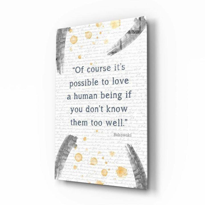 Bukowski Sözler Cam Tablo
