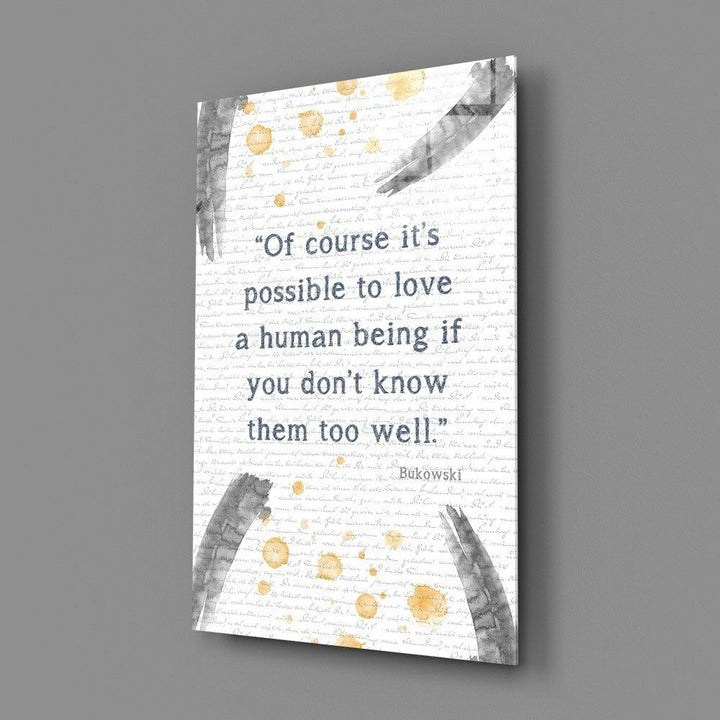 Bukowski Sözler Cam Tablo