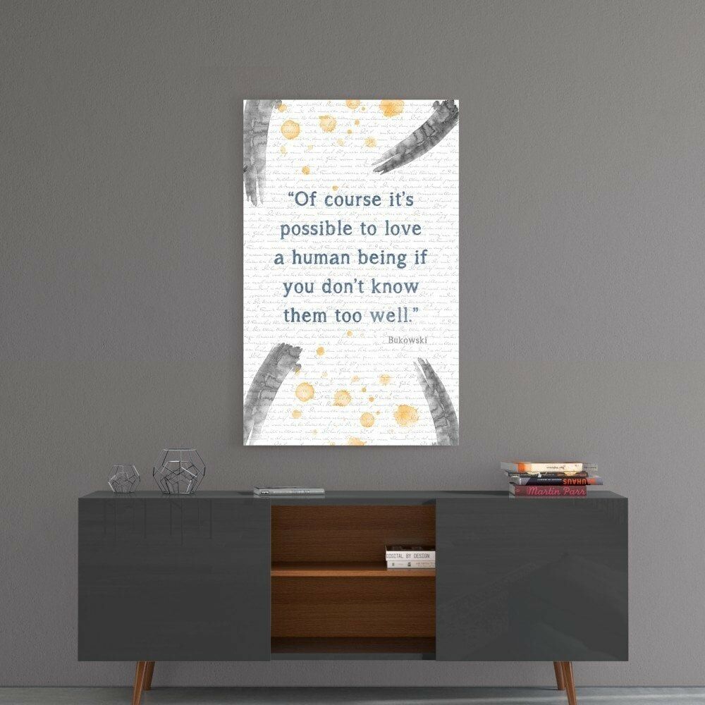 Bukowski Sözler Cam Tablo