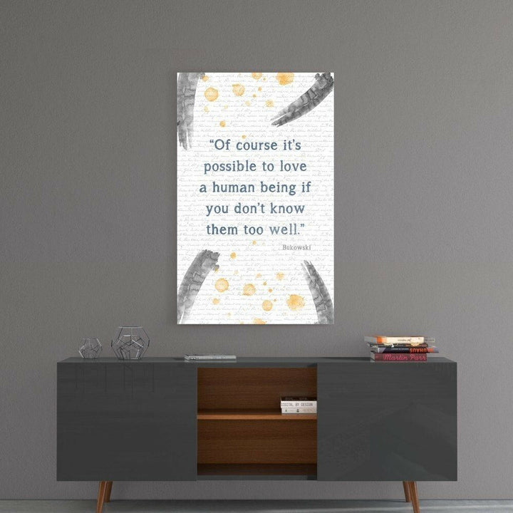 Bukowski Sözler Cam Tablo