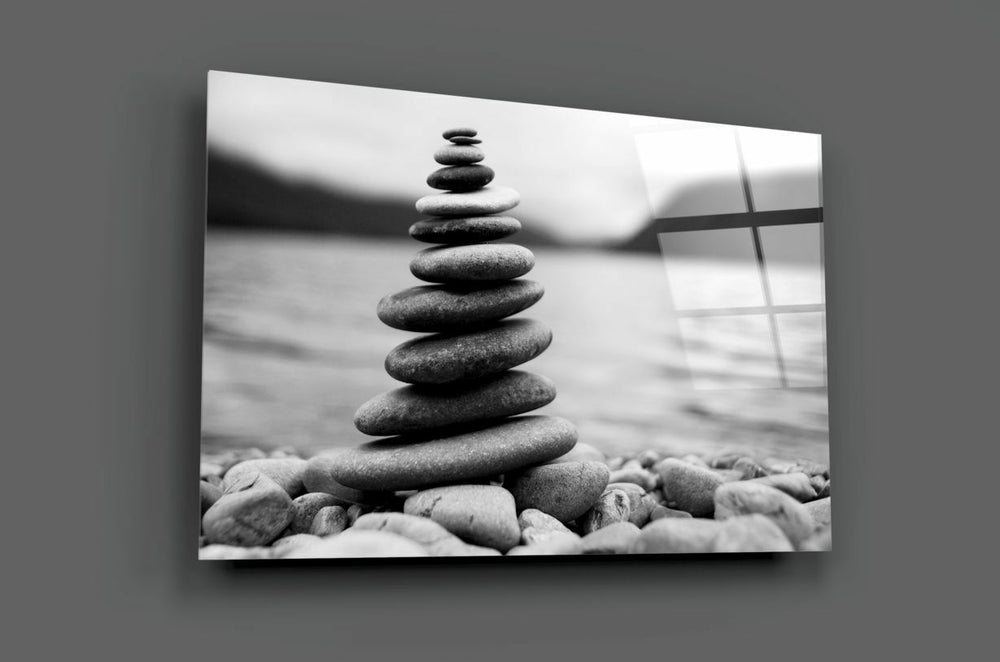 Çakıl taşları Cam Tablo