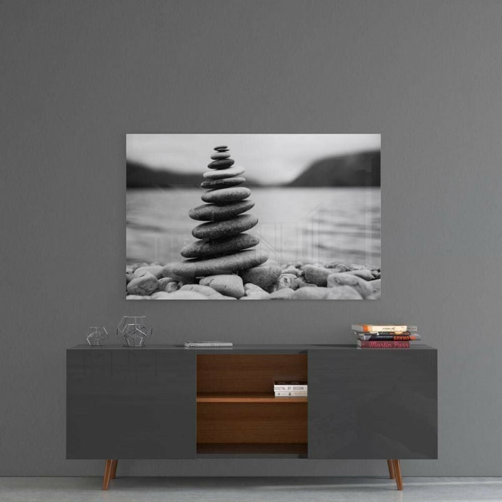 Çakıl taşları Cam Tablo