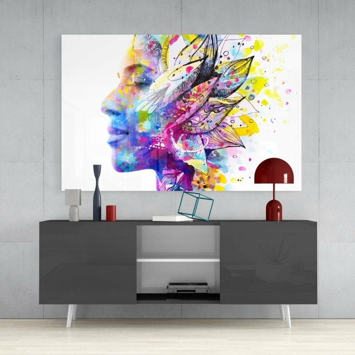 Çiçek Düşünceler Cam Tablo