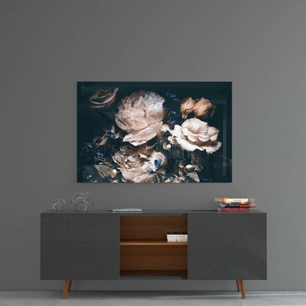 Çiçekler Cam Tablo