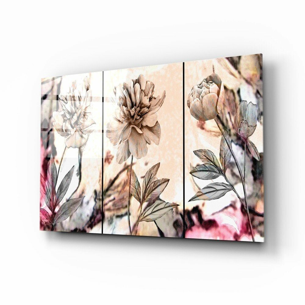 Çiçekler Cam Tablo