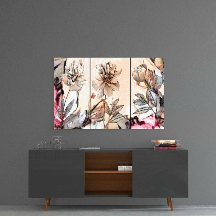 Çiçekler Cam Tablo