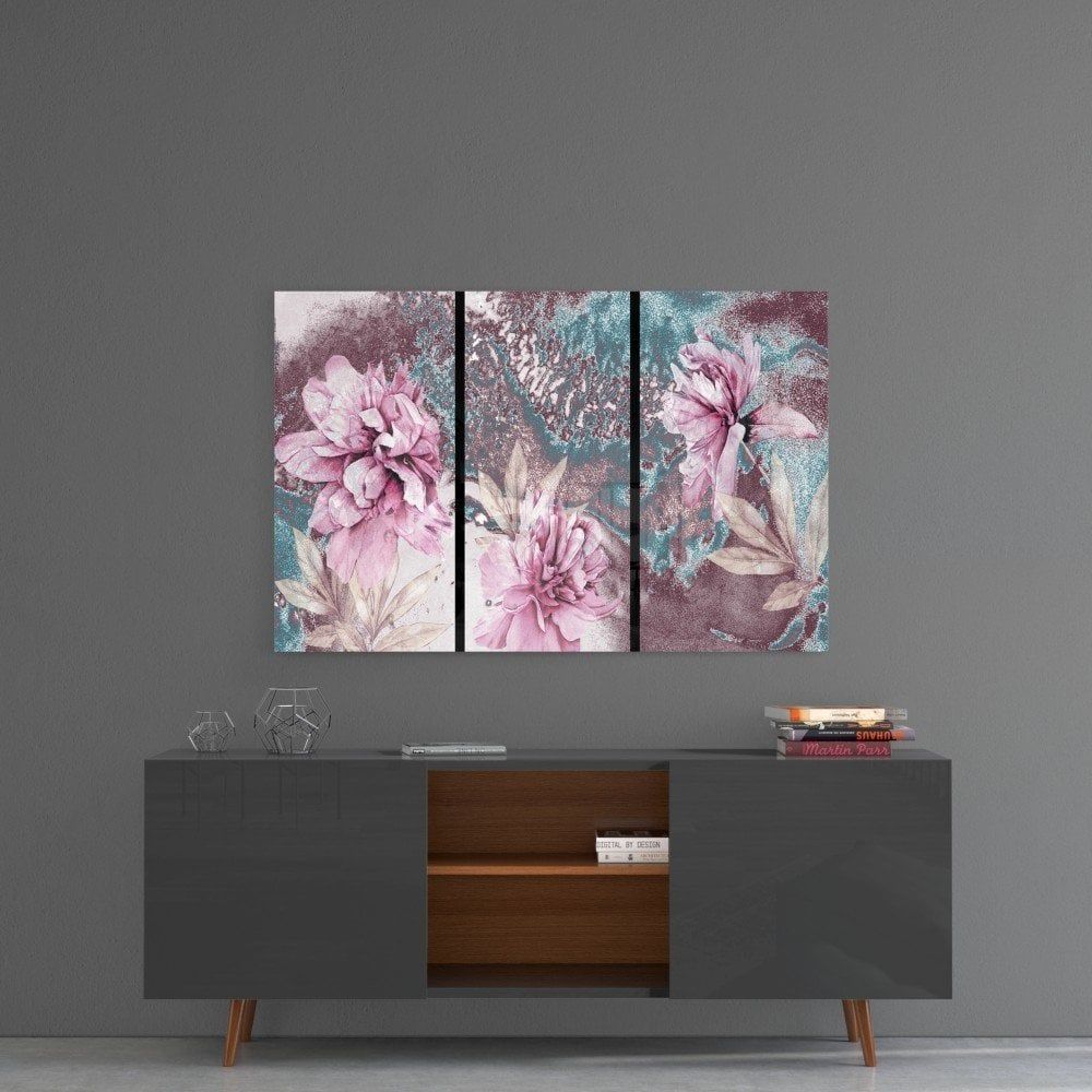 Çiçekler Cam Tablo