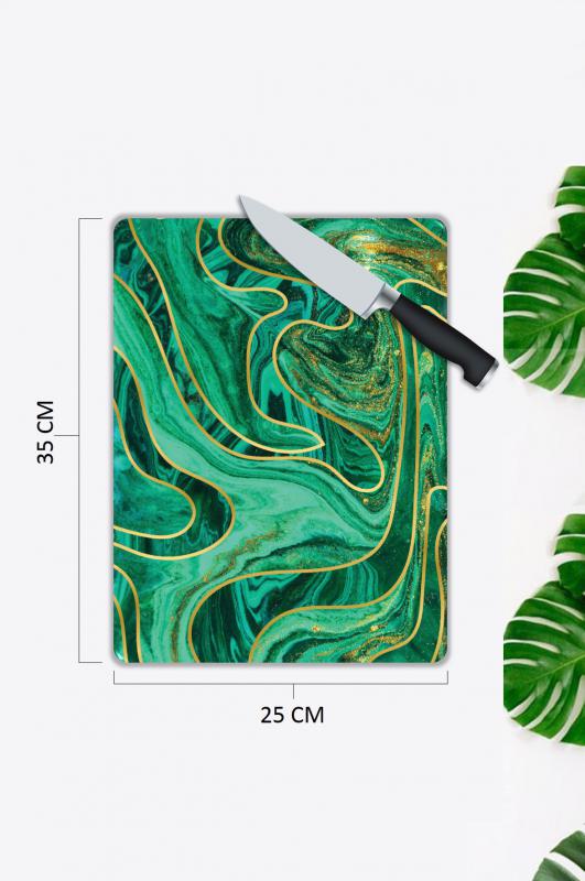 Mermer Desenli Cam Kesme Tablası