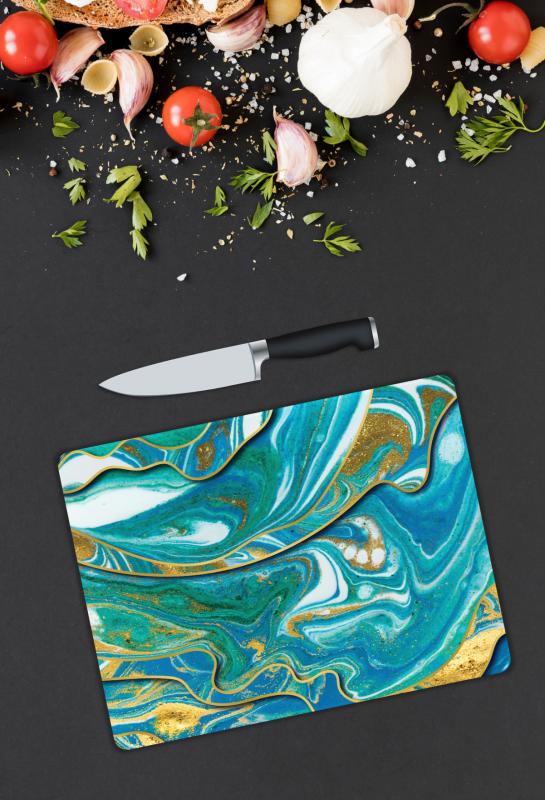 Minimal Desen Cam Kesme Tablası