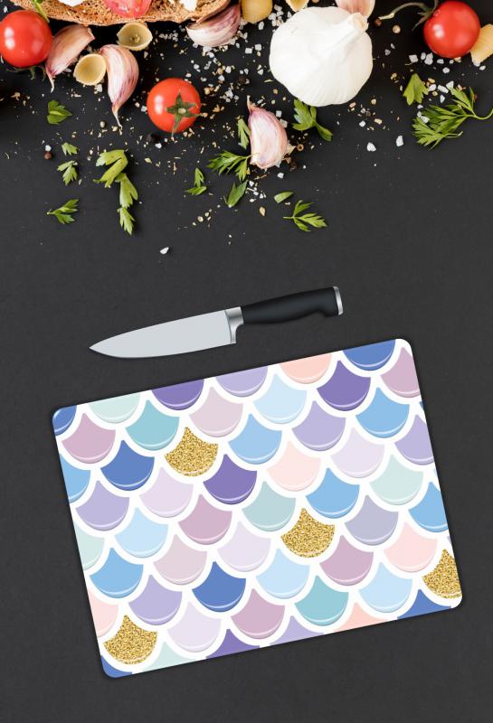 Renkli Desen Cam Kesme Tablası