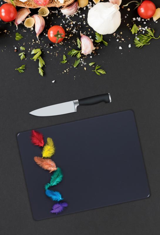 Renkli Desen Cam Kesme Tablası