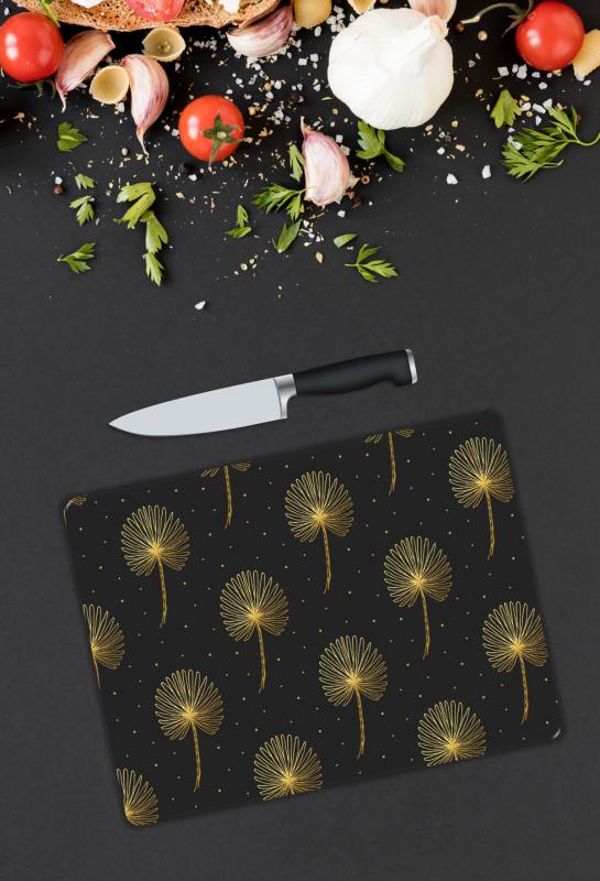 Gold Desen Cam Kesme Tablası