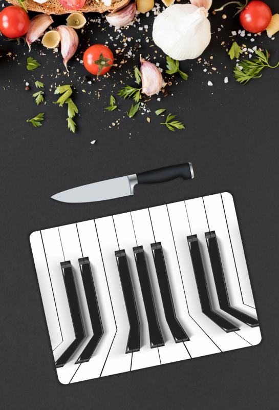 Piyano Desen Cam Kesme Tablası