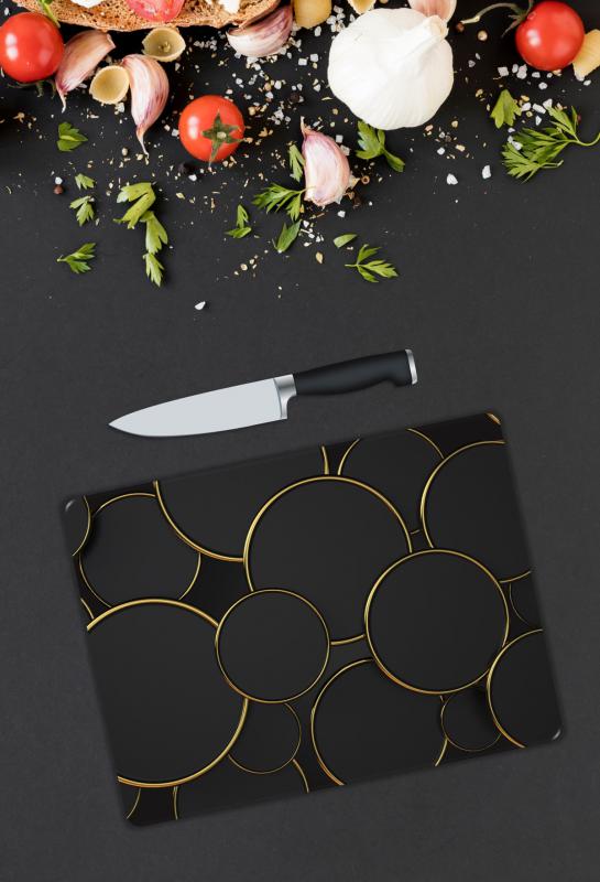 Gold Desen Cam Kesme Tablası