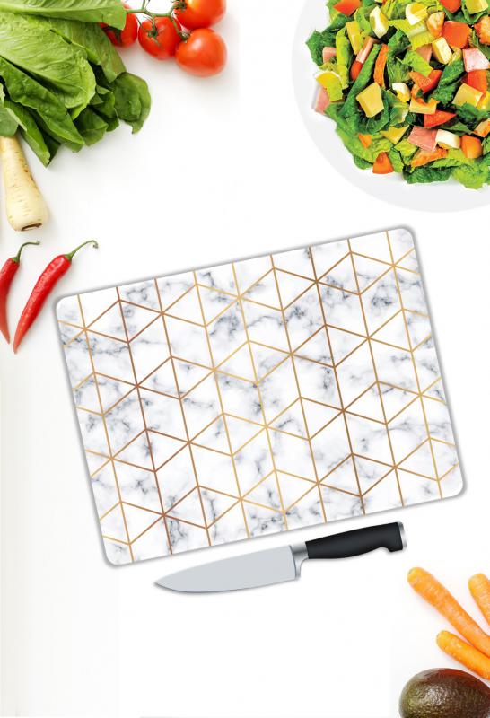 Mermer Desen Cam Kesme Tablası