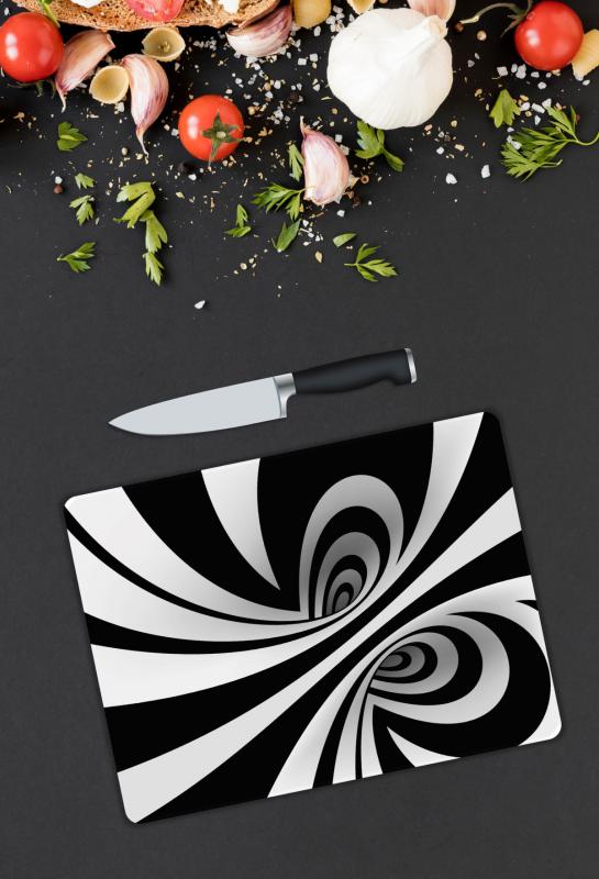 Siyah&Beyaz Desen Cam Kesme Tablası