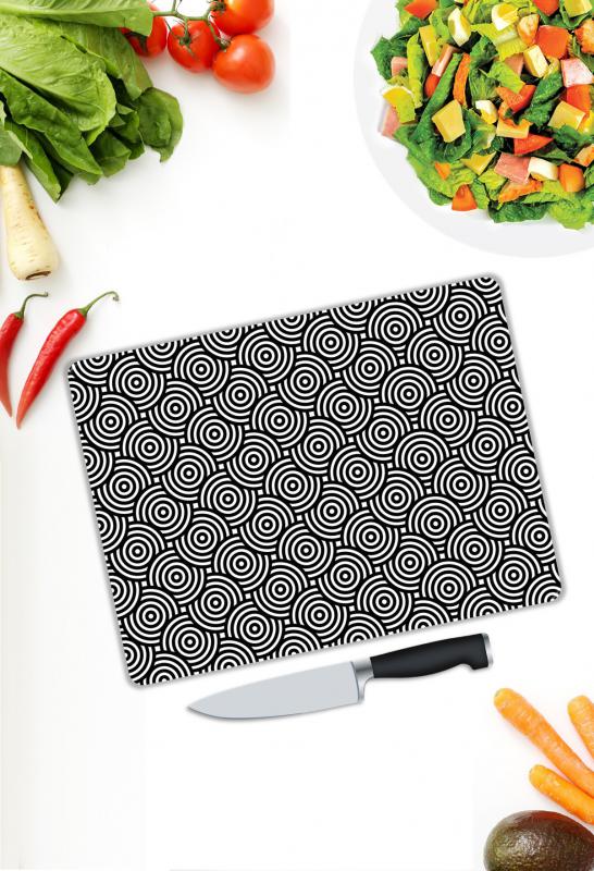 Siyah&Beyaz Desen Cam Kesme Tablası