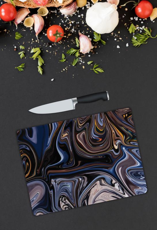 Renkli Desen Cam Kesme Tablası