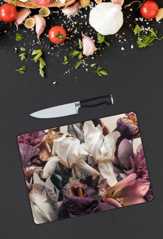 Çiçek Desen Cam Kesme Tablası